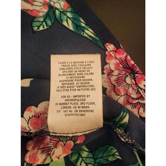 Anthropologie HD in Paris Eira green floral blouse size 6 - Picture 9 of 9